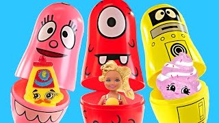 Surprise Nesting Eggs Yo Gabba Gabba Chocolate Surprise Eggs Baby Shopkins [upl. by Houlberg]