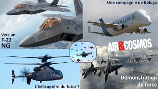 Démonstration de force française F22 Raptor NG le Beluga en cargo essaims de drones  AirampCosmos [upl. by Davon78]