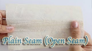 How to Make Plain Seam  Open Seam  DIY Sewing Tutorial for Beginners [upl. by Lucina566]