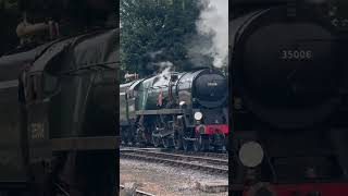 Gloucestershire amp Warwickshire Railway 2024 Merchant Navy PampO Lines returns to the sheds steamloco [upl. by Schnur149]