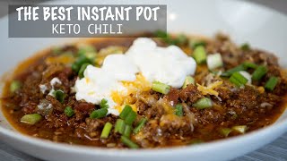 The BEST GROUND BEEF Instant Pot Keto Chili Recipe [upl. by Remlap616]