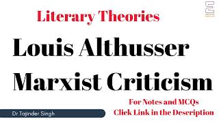 Louis Althusser Marxist Criticism  Literary Theory  NTA NET PGT English [upl. by Aehtla]