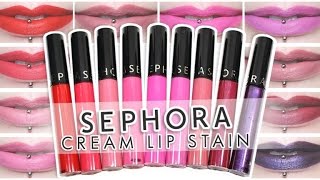 Review amp Swatches SEPHORA Cream Lip Stain  Liquid Lipsticks  Dupes [upl. by Ymmor]