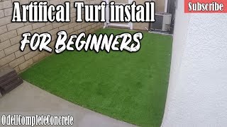 How to Install Artificial Turf for Beginners DIY [upl. by Euv]