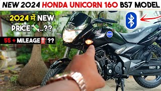 2024 New HONDA UNICORN 160 Bs7 Model Black Colour Review🔥2024 की New Price💸Unicorn Mileage [upl. by Ganny]