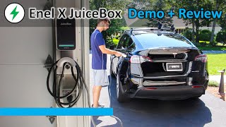 Enel X JuiceBox Level 2 EV Charger Review and Tesla Model Y Demo [upl. by Kandy287]