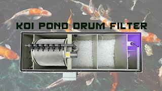 How Rotary drum filter  Bio filter tank System Work for Koi pond [upl. by Templeton]