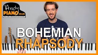 QUEEN  BOHEMIAN RHAPSODY Piano Lesson Tutorial  Simplified Chords [upl. by Aihsekyw]