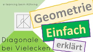 Diagonalen einzeichnen  Geometrie  einfach erklärt  Mathe [upl. by Odnam]