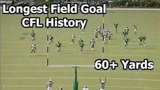 Top 2 Longest Field Goals in CFL History 60 Yards [upl. by Tica681]