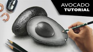 Draw Hyperrealistic AVOCADO  Stepbystep Tutorial [upl. by Fleisig45]