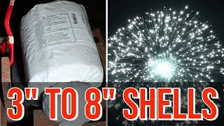 Testing 3quot 4quot 5quot 6quot 7quot and 8quot fireworks display shells [upl. by Deaner534]