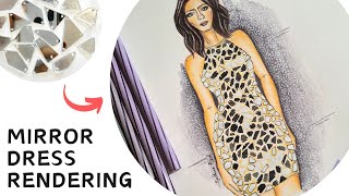 Mirror Dress Rendering  Fashion Illustration  Garment Rendering [upl. by Etsyrk]