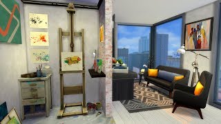 MODERN ARTIST APARTMENT 1312 21 CHIC STREET 🌆 SIMS 4 SPEED BUILD STOP MOTION NO CC [upl. by Tina]