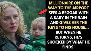 Millionaire Sees a Beggar with a Baby in the Rain and Gives Her the Keys to His House… But When He [upl. by Yelyah]