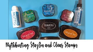 Mythbusting  StazOn Ink amp StazOn Cleaner with Clear Stamps [upl. by Linis959]