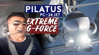 Test Flight on Pilatus PC24 Jet Extreme GForce [upl. by Eecram432]