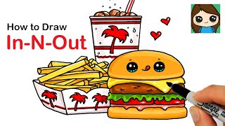 How to Draw a Burger Combo  InNOut [upl. by Shena63]