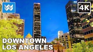 4K Downtown Los Angeles at Night  Walking Tour amp Travel Guide 🎧 Binaural City Sound [upl. by Froehlich]