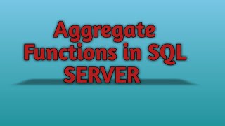 Aggregate Functions in SQL SERVER  COUNT VS COUNTDISTINCT [upl. by Anaib715]