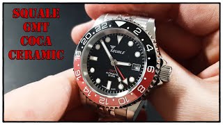 Squale 30 ATM GMT CocaCola Ceramic SW330 Swiss Made Automatik GMT Armbanduhr mit top PLV [upl. by Yrehcaz1]