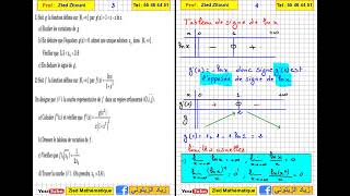 01 Logarithme Népérien Correction Exercice avec Rappel de Cours Bac Scientifique [upl. by Braynard400]