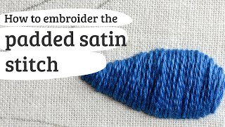 padded satin stitch  hand embroidery stitch 66 [upl. by Adnylg]