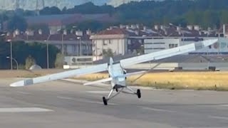 Extreme Takeoff Piper PA18150 Super Cub  Sabadell Airport [upl. by Annerb]