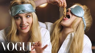 Sophie Turner Tries 6 LateNight Foods  Vogue [upl. by Seravat]