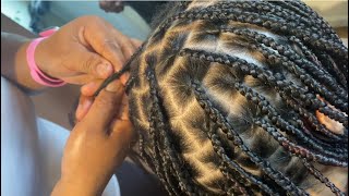 How to do Knotless braids knotlessbraids [upl. by Nwahsid]