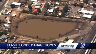 Floodwaters damage homes in Albuquerque [upl. by Parsifal268]