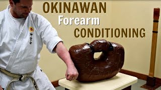 Okinawan Forearm Conditioning  Uechi Ryu Karate [upl. by Nodnil]