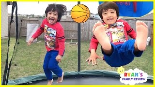 Kids First Time Surprise Giant Trampoline Family Fun Playtime with Ryans Family review [upl. by Johnathon]