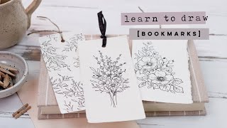 4 Bookmark Designs  How To Draw Flowers For Beginners [upl. by Rettig348]