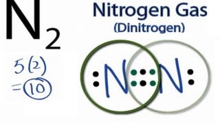 How to Draw the Lewis Dot Structure for N2 Nitrogen Gas Diatomic Nitrogen [upl. by Anelys]