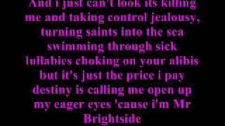 The killers Mr brightside lyrics [upl. by Nomrah]