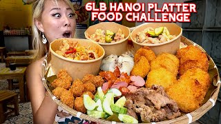 6LB HANOI PLATTER FOOD CHALLENGE in Vietnam RainaisCrazy [upl. by Nnylireg]