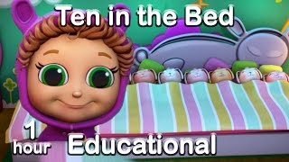 Ten in the Bed Learn Counting  Educational Nursery Rhyme Compilation [upl. by Bicknell]