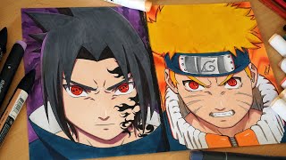 Drawing NARUTO amp SASUKE [upl. by Eniretac586]