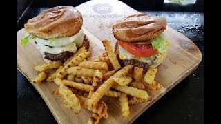 Hamburgers and Fries on the Blackstone Griddle [upl. by Ardie615]