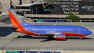 Southwest Airlines Full Flight  Dallas to Lubbock TX  Boeing 737500 [upl. by Nnylekoorb]