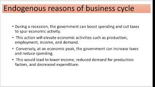 endogenous and exogenous reasons for business cycle [upl. by Lednik567]