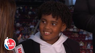 Kendrick Perkins’ 8yearold son Stone on being a viral sensation  Hoop Streams  NBA on ESPN [upl. by Enilrahc]