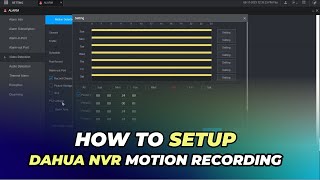 Dahua NVR Motion Recording Setup [upl. by Girish]