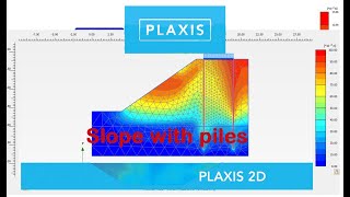 slope stability with piles verification plaxis [upl. by Adnerb]