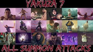 Yakuza 7  ALL 18 Summon Attacks 4K [upl. by Cissiee]