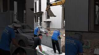 Precast cement fence installation process Machinery smartwork technology goodtools short [upl. by Etsyrk274]