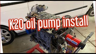 K20 Type S OIL PUMP INSTALL ON K24 STEP BY STEP [upl. by Annelg]