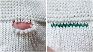 StepbyStep Tutorial on Mending a Hole in a Knit Sweater [upl. by Akinnor]