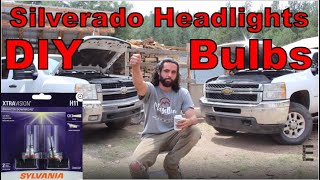 How to Replace Driver Side and Passenger Side Headlight Bulbs 0713 Silverado 2500HD Fast and Easy [upl. by Opaline124]